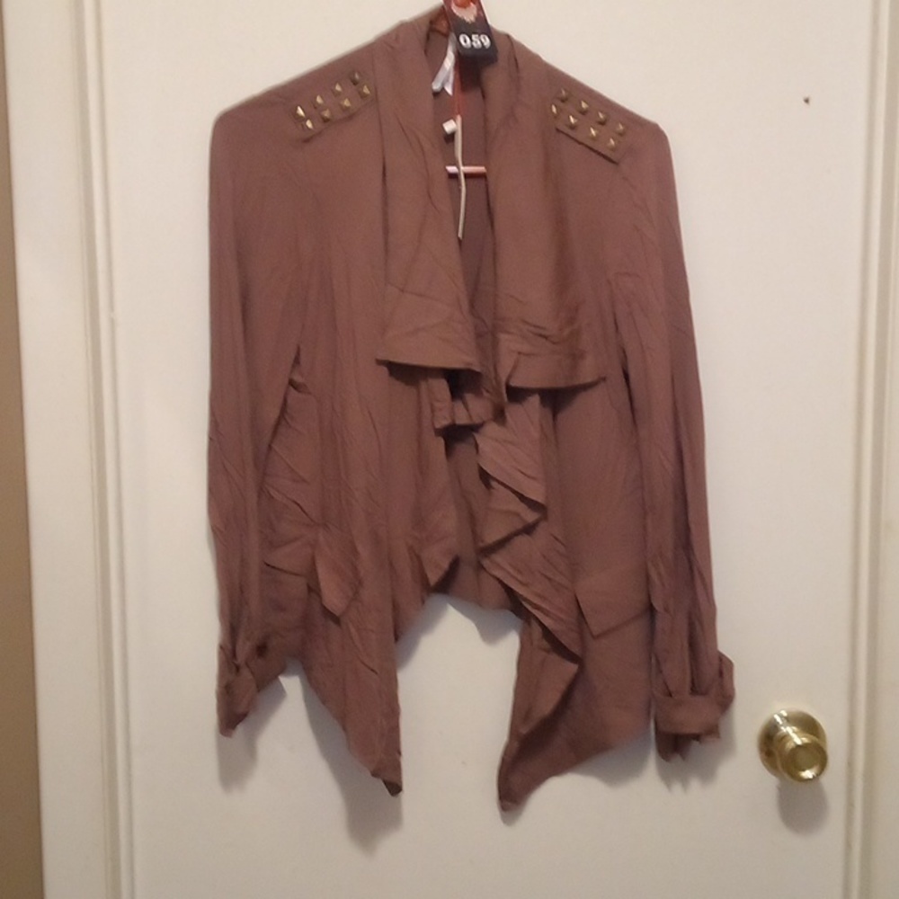 NWT Event Peachy Grey Cardigan Jacket for office or any casual/Dress - Sz. L